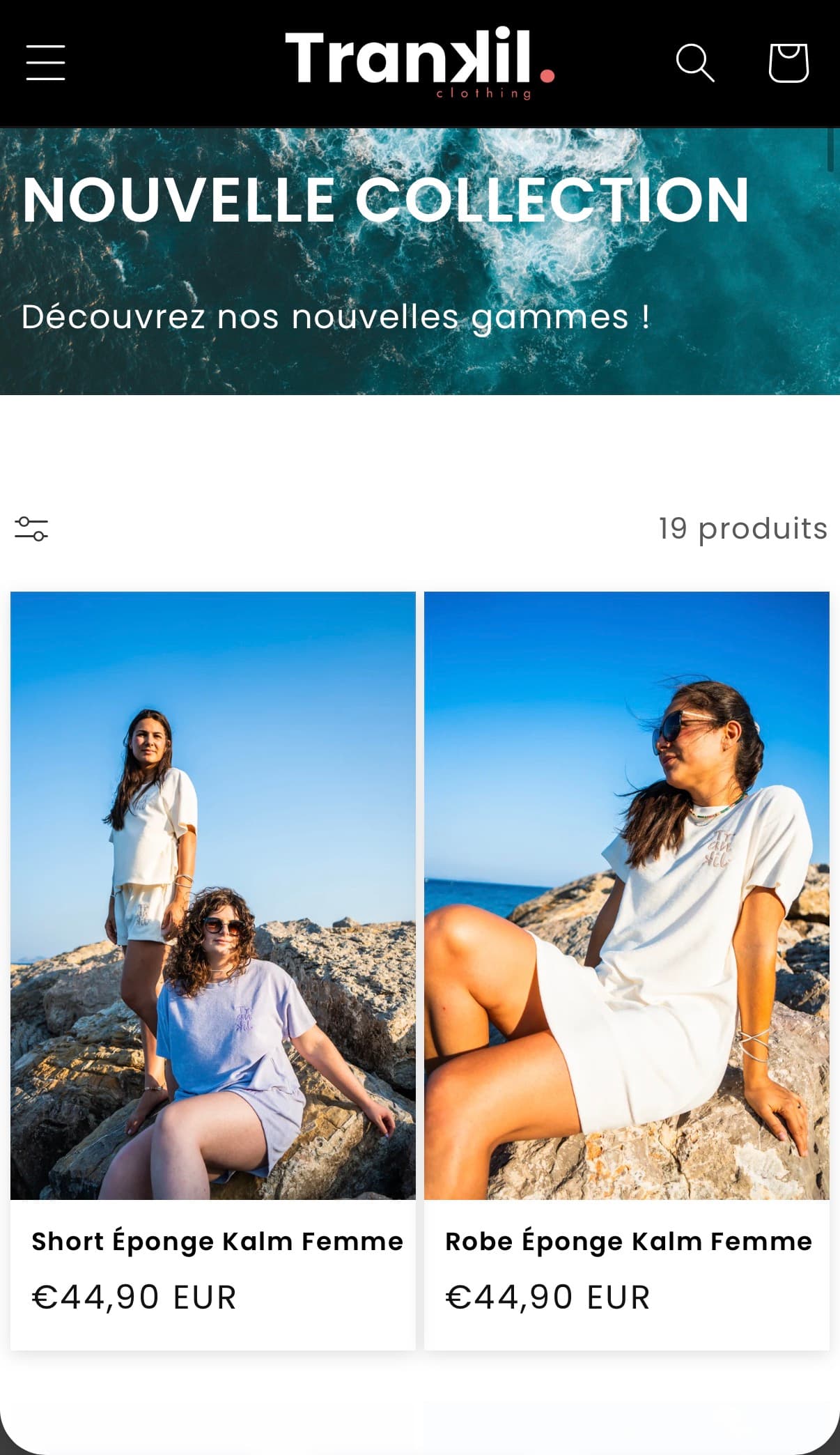 Catalogue — version mobile